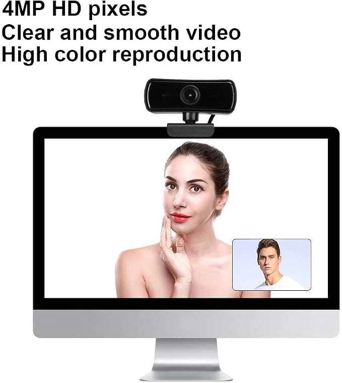 Camera,Webcam USB Camera Builtin Microphone Computer Accessory Auto Focusing 4K 2560 x 1440 Resolution HD Lens for Live Broadcast Video Conference(Black)