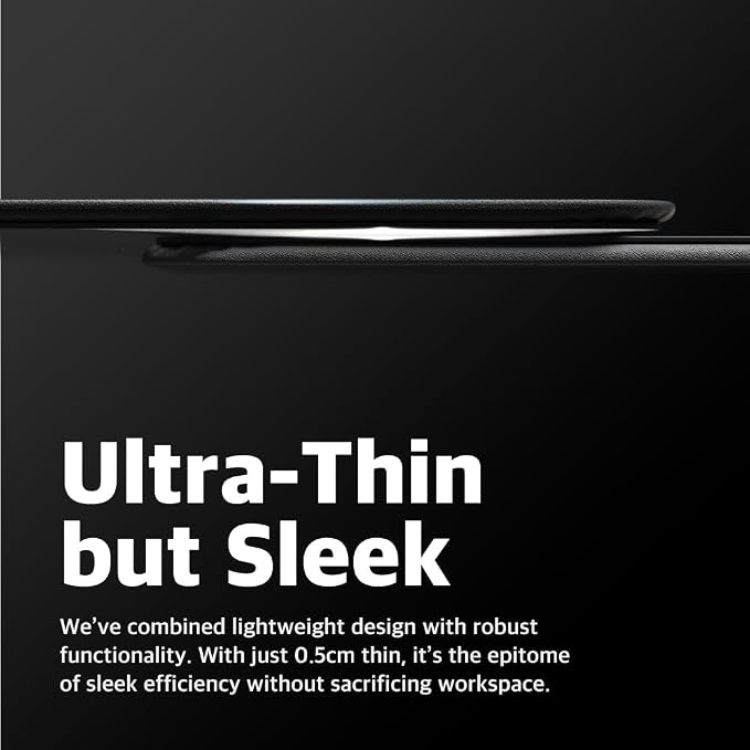 POUT H3 PRO Wireless Charging Mouse Pad – Qi-Enabled Fast Charger with Anti-Slip Base & Smooth Surface for Phones and Earbuds – Sleek Desk Accessory for Home & Office (Dust Gray)