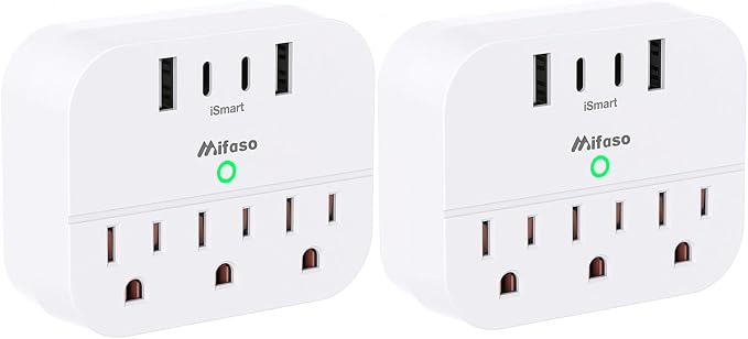 2 Pack Cruise Ship Essentials, Cruise Power Strip with Foldable Plug, Travel Essentials with USB C, Outlet Extender No Surge Protector, Multi Plug Wall Outlet, Outlet Adapter Japan Plug Adapter