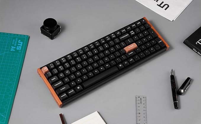 Keychron K4 HE QMK Wireless Gaming Custom Mechanical Keyboard, 2.4 GHz/Bluetooth/Wired 96% Layout Hot-Swappable Programmable RGB Backlit Gateron Magnetic Switches for Mac Windows, Wood Frame-Black