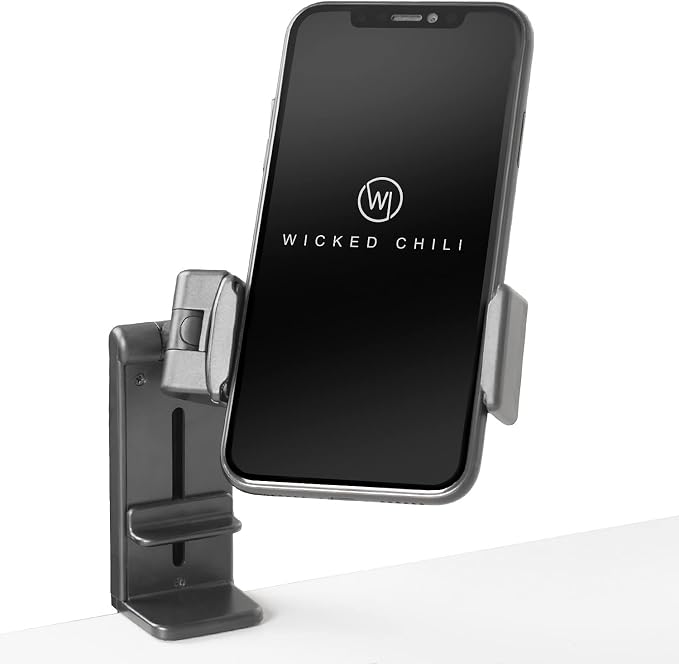 Wicked Chili 2X Airplane in Flight Phone Holder | Travel Essential Gadget for Plane | Universal Foldable Pocket Size Smartphone Mount | 360° Rotation | Train Work Monitor Kitchen & Video (Patented)