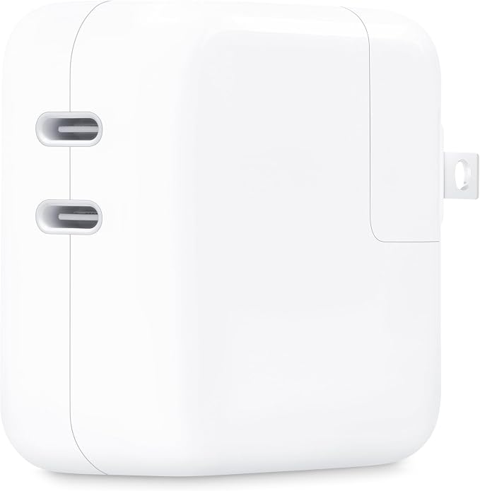 Apple 35W Dual USB-C Port Power Adapter: Fast and Convenient Charging, Type C Wall Charger