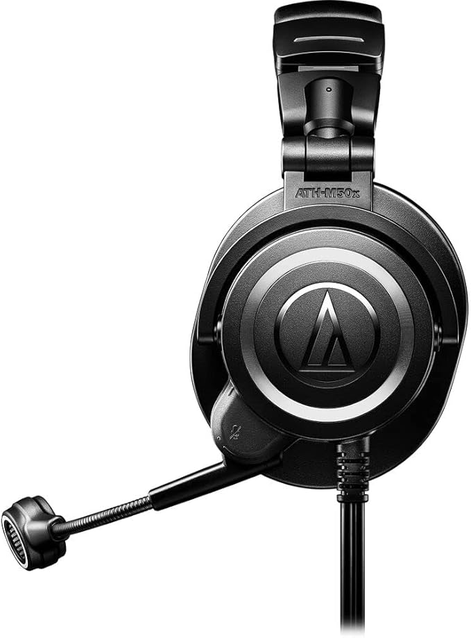 Audio-Technica ATH-M50xSTS-USB StreamSet Headset with USB Connector with Headphone Stand & Goby Labs Headphone Cleaner w/Cloth