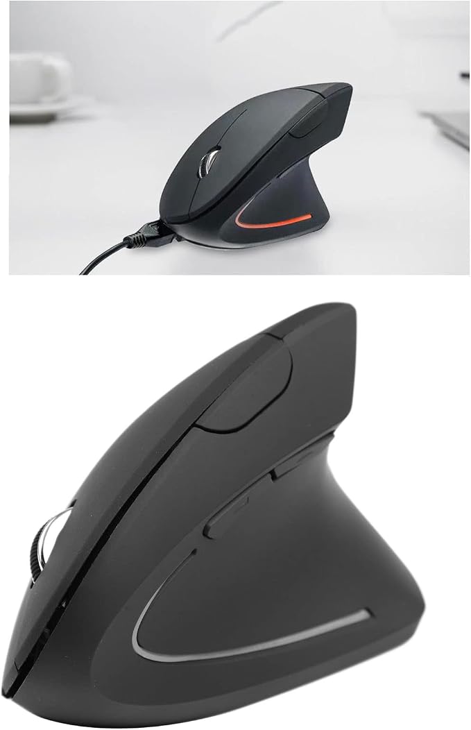Vertical Mouse for Gaming and Work, 2.4G Wireless Lighted Mouse with Adjustable DPI, Battery Operated