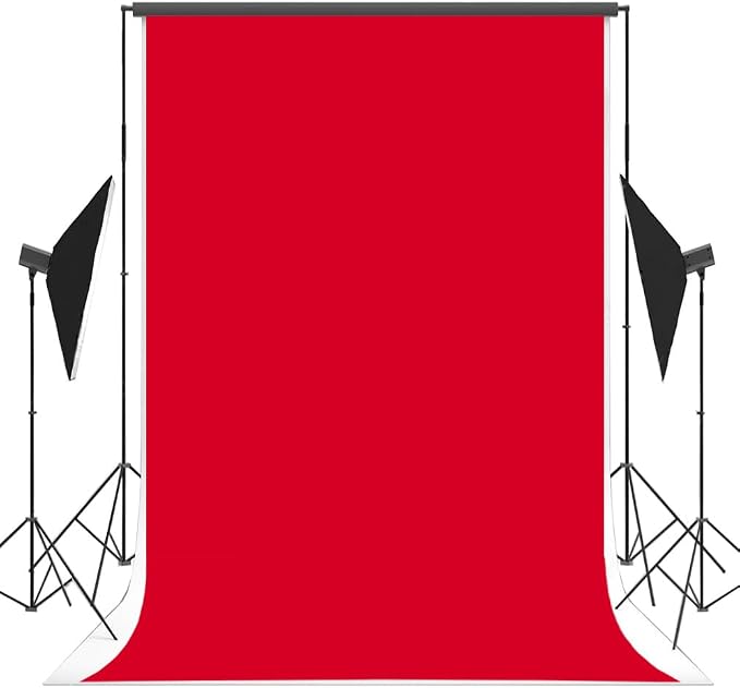 5X7ft Red Backdrop Background for Photography Photo Booth Backdrop for Photoshoot Background Screen Video Shooting Parties Curtain Back Drops