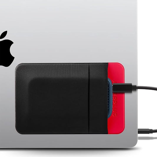 2-Pocket Adhesive Hard Drive Holder for Laptop, Stick-On Pocket Pouch for External Portable SSD, HDD, Slim Mouse and Cables (Small - Fits SSD)