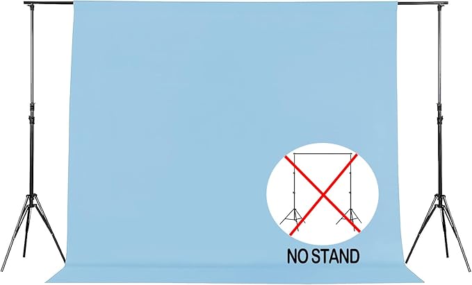 Joccun 6X9 FT Light Blue Backdrop Background for Photography,Polyester Backdrop Curtain Background Screen for Photography,Photoshoot,Video Recording,Studio(6X9ft,Light Blue)