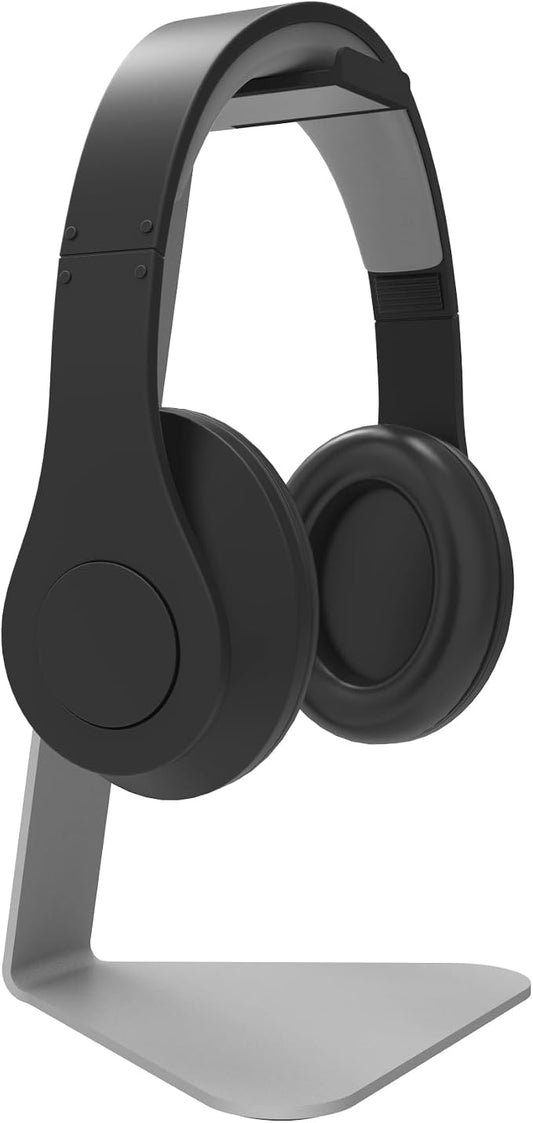 Kanto H1 Universal Headphone Stand with Curved Silicone Padding - Silver