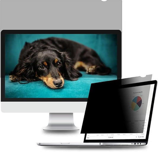 23.8 Inch - 16:9 Aspect Ratio - Computer Privacy Screen Filter for Widescreen Monitor - Anti-Glare - Anti-Scratch Protector Film - Protects Your Eyes from Harmful Glare and Blue Light