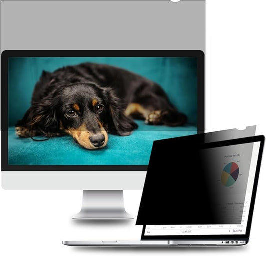 24 Inch - 16:9 Aspect Ratio - Computer Privacy Screen Filter for Widescreen Monitor - Anti-Glare - Protects Eyes from Harmful Glare and Blue Light [WELINC™ Light]