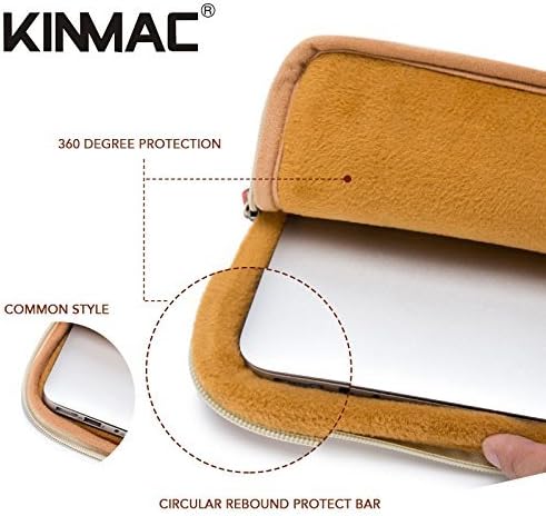 Kinmac 360° Protective Vertical Laptop Sleeve Case Cover Bag with Pocket for MacBook Air 15 inch and 15 inch-15.6 inch HP Lenovo Dell ASUS Acer Laptop Computer (Grey)