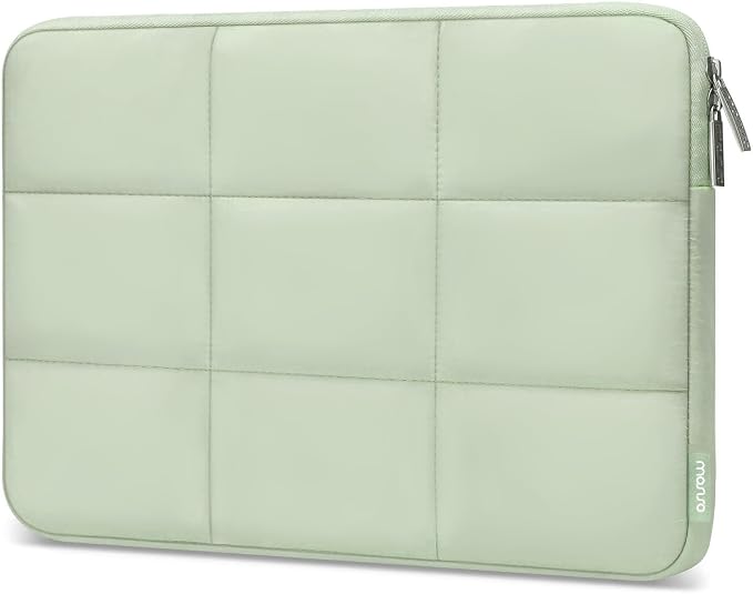 MOSISO Laptop Case 16 inch, 15-15.6 inch Puffy Laptop Sleeve Compatible with MacBook Pro 16 M4 M3 M2 M1,HP Acer Dell Lenovo ASUS Notebook, Rectangle Quilted Puffer Computer Bag for Women, Sage Green