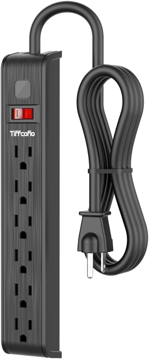 Power Strip Surge Protector, 4 Feet Extension Cord, 600 Joules Surge Protection, Multiple Protection 6 Outlet Strip, ETL Listed