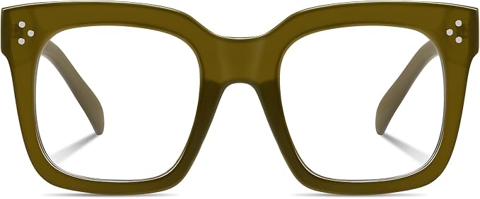 Ovresized Blue Light Blocking Glasses for Women Men Square Computer TV Eyeglasses