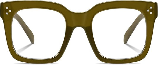 Ovresized Blue Light Blocking Glasses for Women Men Square Computer TV Eyeglasses