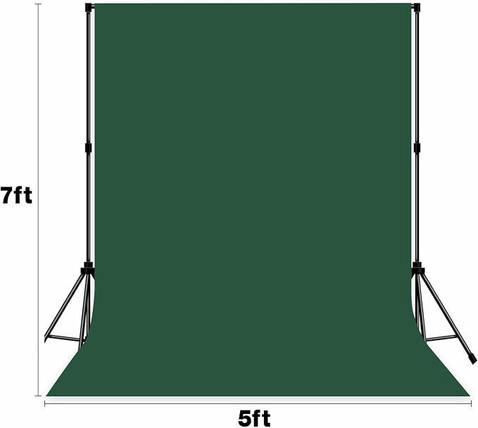 Photo Backdrop Deep Green Background Fabric Professional Photography Solution 5x7ft Seamless Design Eliminate Wrinkles Natural Theme Photography and Flower Background