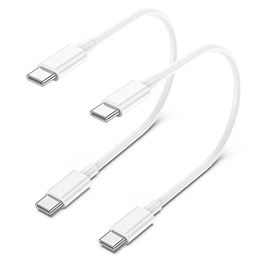 2Pack for Apple USB C to USB C Charging Cable 1ft 100W,Short Type C to Type C Fast Charger Cord,for iPhone 17/16E/Air/15/Pro/Plus/Pro Max,for MacBook Pro/Air,for iPad Pro12.9/11in,Air 4/5,Mini 6/7