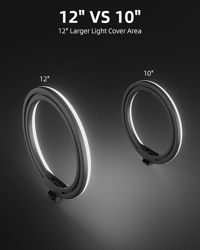 TODI 12" Ring Light with 63" extendable Tripod Stand, Selfie RingLight with Phone Holder and Selfie Remote, 2-in-1 Dimmable LED Ring Light for Makeup, Live Stream, Photography