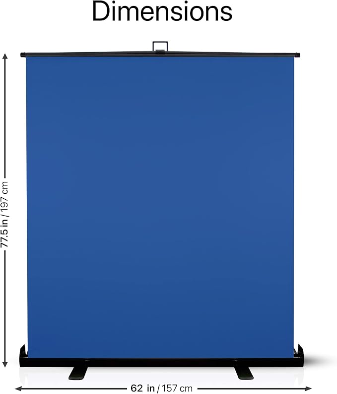 62-Inch Blue Screen Backdrop – Collapsible & Portable Chromakey Background for Streaming, Video Calls, Photography, Zoom & Gaming – Wrinkle-Resistant, High-Density Fabric, Easy Setup