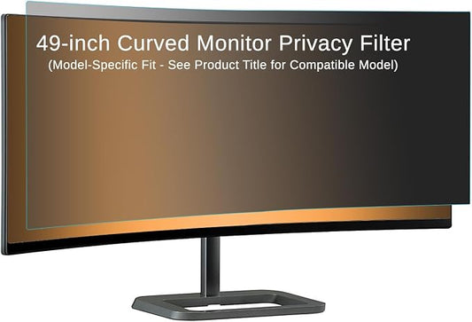 2‑Way Privacy Filter – Accessory Only – to fit the Dell U4919DW 49‑inch Curved Monitor, Reversible Anti-Glare or Glossy, Enhanced Side-View Blocking, Blue Light Reduction | Includes Installation Kit