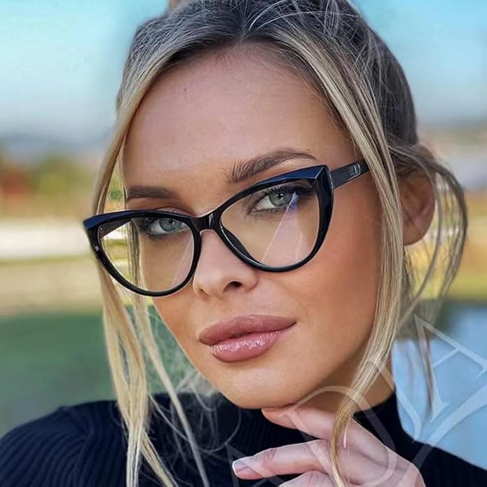 TEAPLMTT 2 Pack Cat Eye Blue Light Blocking Glasses for Women Trendy TR90 Frame Anti Blue Ray Eyesatrain Computer Eyeglasses