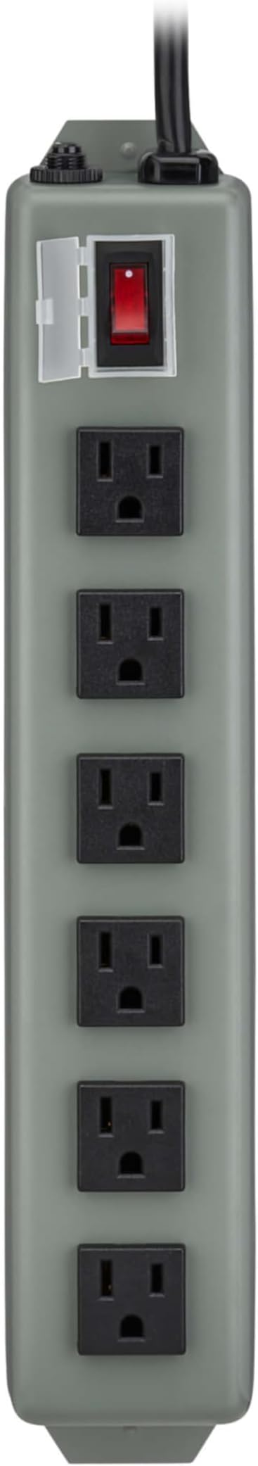 Eaton Tripp Lite Series 6-Outlet Heavy Duty Power Strip, Metal, Mountable (Wall Mount & Under Desk), 6ft Extension Cord, On/Off Switch Cover, Industrial Garage Shop Work Bench Applications (6SP)