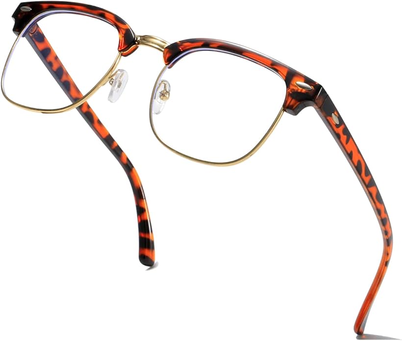 Fashion Vintage Classic Semi-Rimless Half Frame Clear Lens Glasses