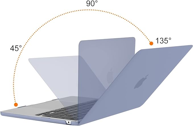 MOSISO Compatible with MacBook Air 13 inch Case M5 2026 M4 2025 M3 M2 2024-2022 A3449 A3240 A3113 A2681, Hard Shell&Keyboard Cover&Screen Film&Type C for MacBook Air 13.6 inch Case, Lavender Gray