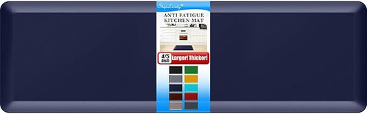 4/5 Inch Thick Kitchen Mat - Cushioned Anti Fatigue Mats for Kitchen Floor - Easy to Clean, Waterproof, Non-Slip Kitchen Rug for Sink, Office, Kitchen (22''x72'' Blue)