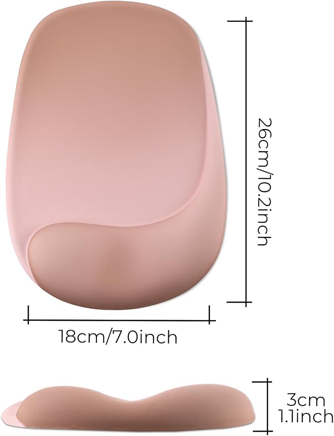 Mouse Pad with Wrist Rest Support, Ergonomic Mousepad with Comfortable Gel Cushion, Gaming Mouse Pad with Non-Slip PU Base, Relieve Pain Relief, for Home Office Computer Laptop, Brown