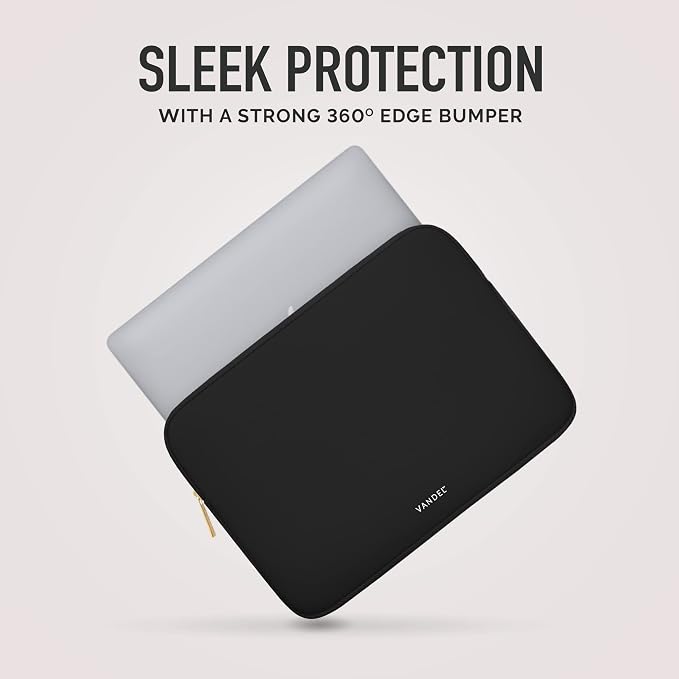 Vandel MacBook Air 13 inch Laptop Sleeve, Fits 13-13.3 inch Laptops: Neoprene MacBook Air & Pro Case, Chromebook, HP Soft Cover | Thin Computer Carrying Bag, Black Mac (M1 & M2) Pouch