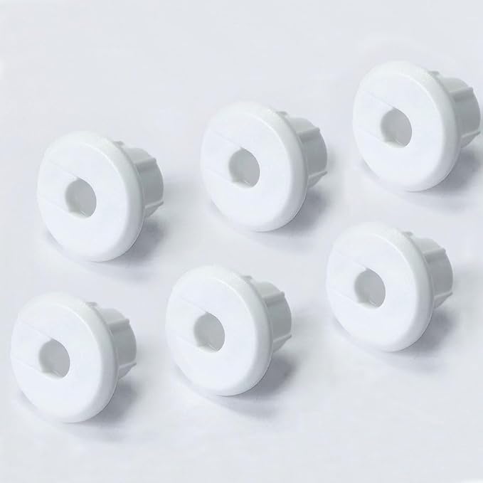 Furniture Wall Hole Bushing Cable Grommet for Starlink Ethernet Cable,Covering 3/4 inch Desk Holes,Universal Cable Management Wire Organizer Pass Through Holes Cover Kits (White - 6 Pack)