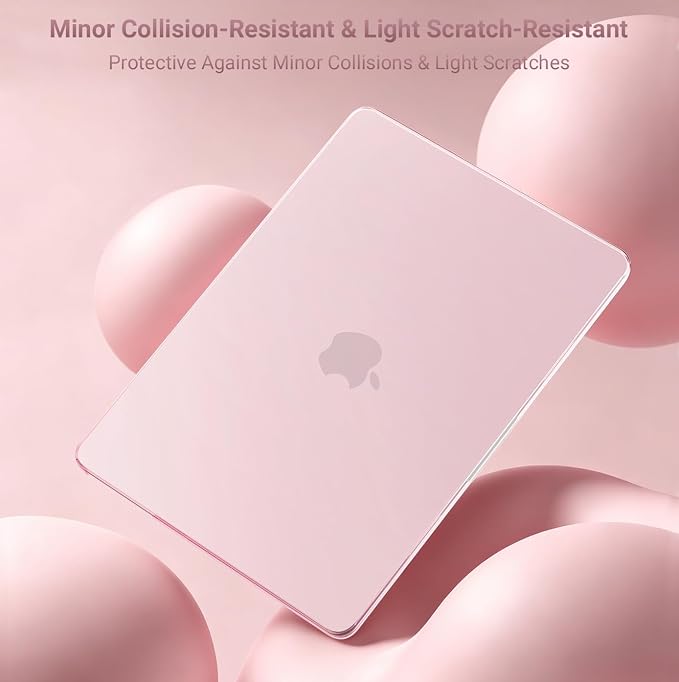 MOSISO Compatible with MacBook Air 15 inch Case M5 2026 M4 2025 M3 2024 M2 2023 A3448 A3241 A3114 A2941, Plastic Hard Shell Case&Puffy Sleeve Bag&Keyboard Skin&Webcam Cover&Screen Film, Baby Pink
