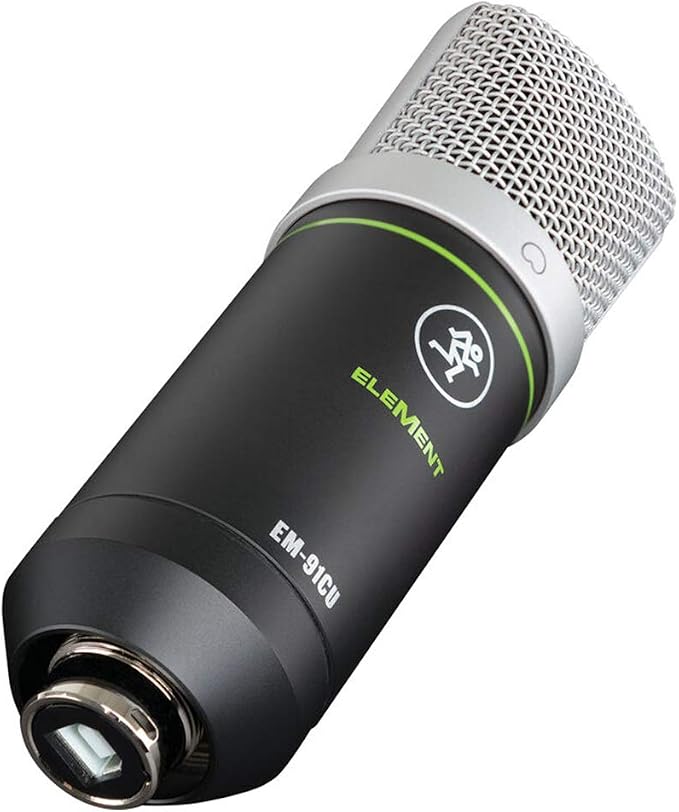 Mackie EM-Series, Large Diaphragm USB Condenser Microphone with Headphone Output and Mute (EM-91CU+), Black