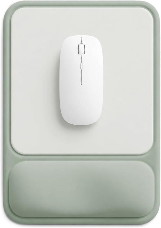 eulps Ergonomic Mouse Pad with Wrist Rest, Gel Mousepad with Soft Wrist Support, Non-Slip PU Base, Smooth Surface Mouse Pad for Wrist Pain Relief, Computer Laptop Office Home & Gaming (Sage Green)