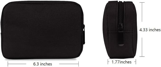 Universal Electronics/Accessories Soft Carrying Case Bag, Durable & Light-weight,Suitable for Out-going, Business, Travel and Cosmetics Kit (Small-Black)