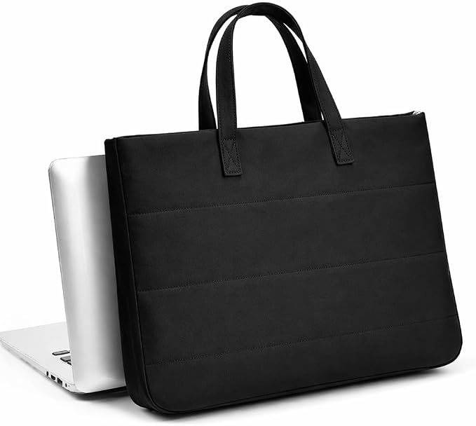 14 Inch Laptop Bag, Water-Repellent Fabric, Compatible with MacBook Pro 14 Inch, MacBook Air, Lightweight Laptop Case for Work, Travel, Study, Black