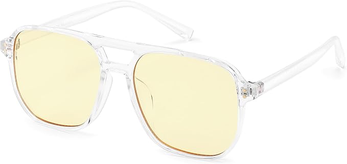 FEISEDY Amber Blue Light Glasses for Computer Gaming Orange/Yellow lens Anti Eyestrain Sleep Glasses G2835