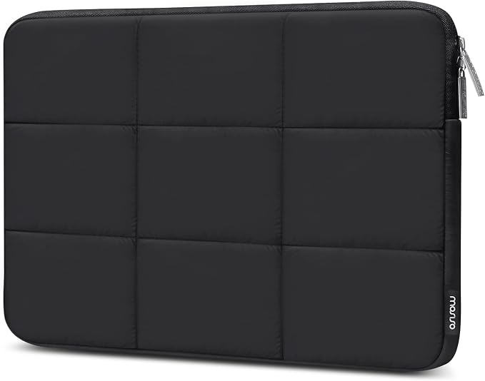 MOSISO Laptop Case 16 inch, 15-15.6 inch Puffy Laptop Sleeve Compatible with MacBook Pro 16 M4 M3 M2 M1,HP Acer Dell Lenovo ASUS Notebook, Rectangle Quilted Puffer Computer Bag for Women, Black