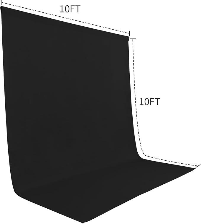 Sugargirl 10X10FT Black Backdrop Background for Photography, Photo Backdrop Black Screen Photo Booth Backdrop for Photoshoot Party Video(1 Panel)