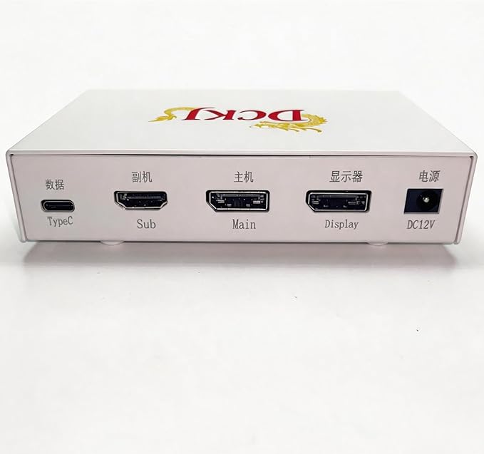 DICHEN DMA Fuser Combiner Display Overlay Adapter,2K HD Multimedia Interface Synthesizer,HDMI Input Output,Lossless Transmission,Supply for Gaming Conferencing (DP Interface-WHITE)
