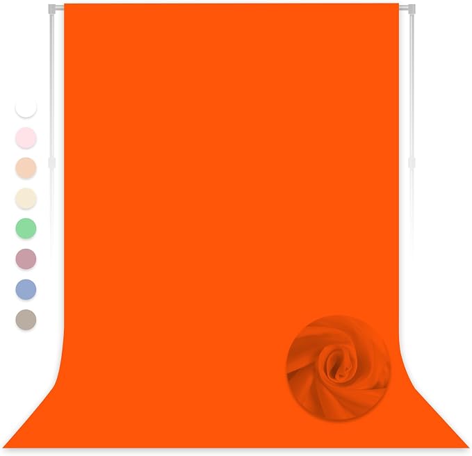 Orange Backdrop for Photoshoot, Professional Photo Backdrop Background Curtain for Product Photography, Portraits, Wedding, Party, Live Streaming Video Recording 10X10 FT (Background Only)