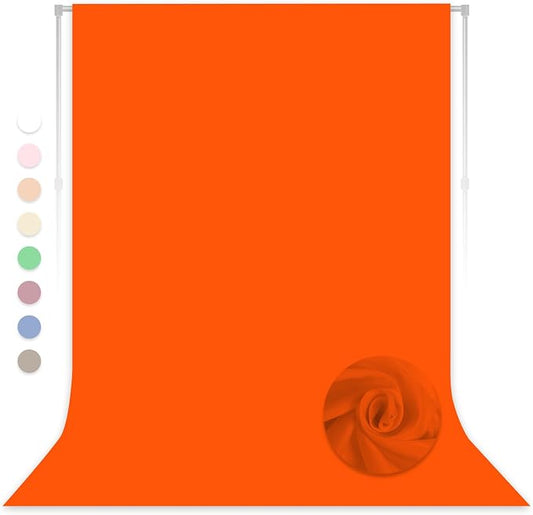 Orange Backdrop for Photoshoot, Professional Photo Backdrop Background Curtain for Product Photography, Portraits, Wedding, Party, Live Streaming Video Recording 10X10 FT (Background Only)