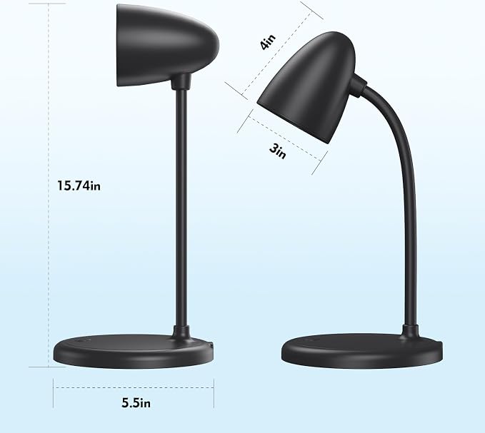 LED Desk Lamp for Home Office,3 Light Colors,Table Lamp,Dimmable Reading Light for Bedside Small Desk Lamp for College Dorm Room,Bedroom Desk Light