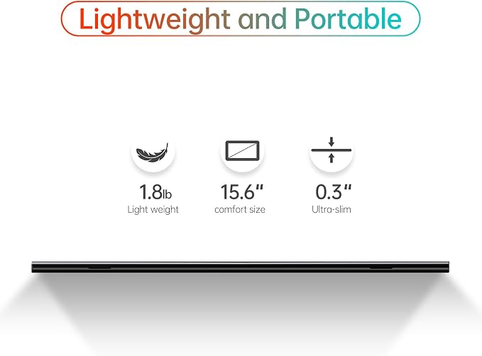 WGK True 4K Portable Monitor - 15.6inch UHD 3840×2160 100% sRGB USB-C HDMI External Second Monitor Portable IPS Screen Computer Display with Speakers for Laptop MacBook Switch PS5/4 Xbox