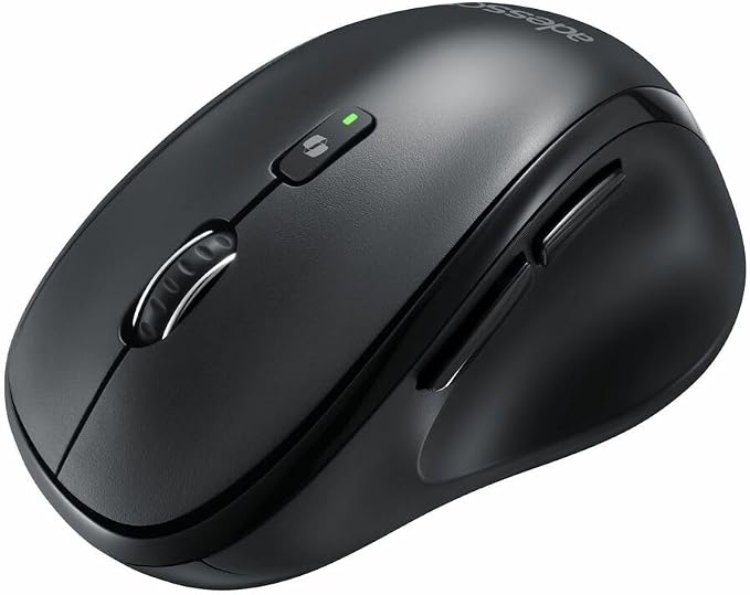 Adesso iMouse A60 Ergonomic Wireless Vertical Mouse, Bluetooth and 2.4GHz Dual Mode with USB-A Receiver, Copilot AI Hotkey, 3 Level DPI (1000/1600/2400), 6 Buttons, Right Hand for Windows