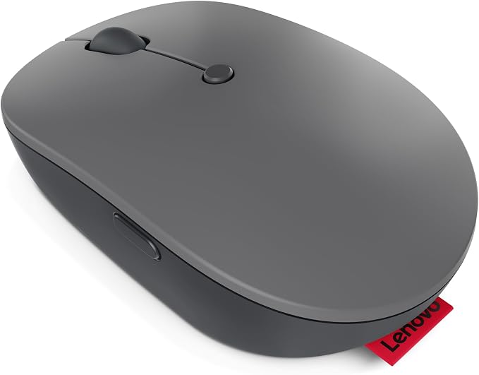 Lenovo Go USB-C Essential Wireless Mouse, 2.4 GHz Nano USB-C Receiver, Adjustable DPI, Rechargeable Battery, Ambidextrous, GY51C21210, Grey