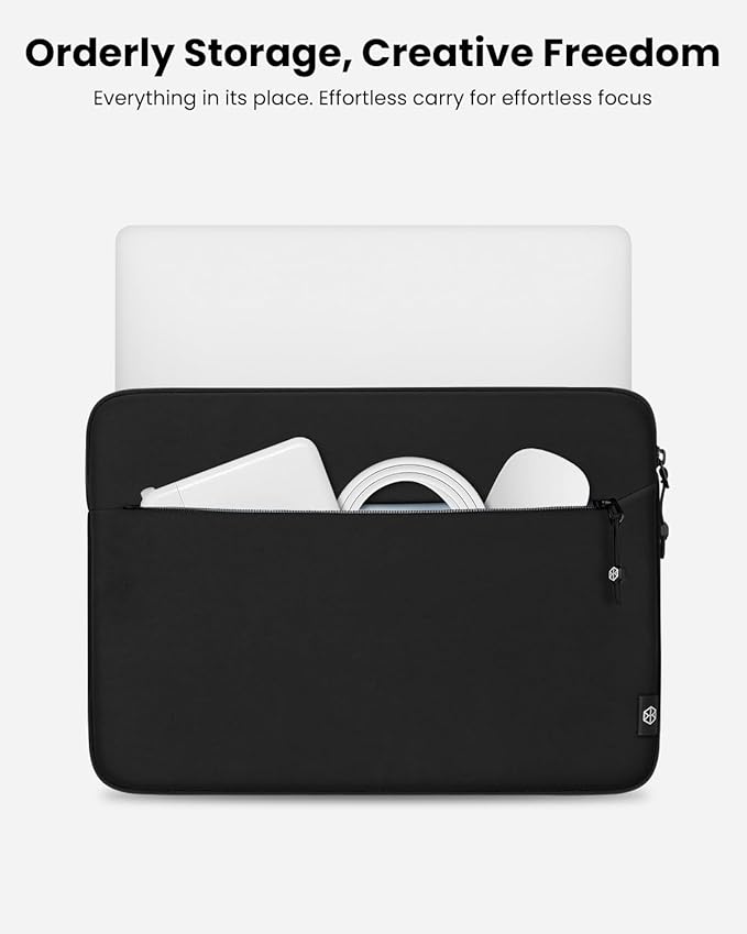 Sanctum 360° Protective Laptop Sleeve Case 14-Inch, Compatible with MacBook Pro, Lenovo, Dell, ASUS, Slim Laptop Bag with Accessory Pocket for Office Business Commute