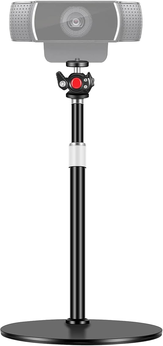 Webcam Tripod Stand for Desk: Webcam Stand for Logitech Brio | C920 | C922 | C615 | C930e - Height & Angle Adjustable Desktop Tripod for Light & 1/4" Thread for Live Streaming | Video Calling