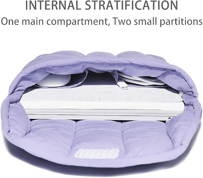 Puffy Laptop Sleeve 15-16 Inch Purple, Protective Carrying Case for Men and Women, Cute Case Bag Compatible with 15 Inch and 16 Inch Laptops, for MacBook Air M2 M1, Asus/Dell Xps/Lenovo in Cover